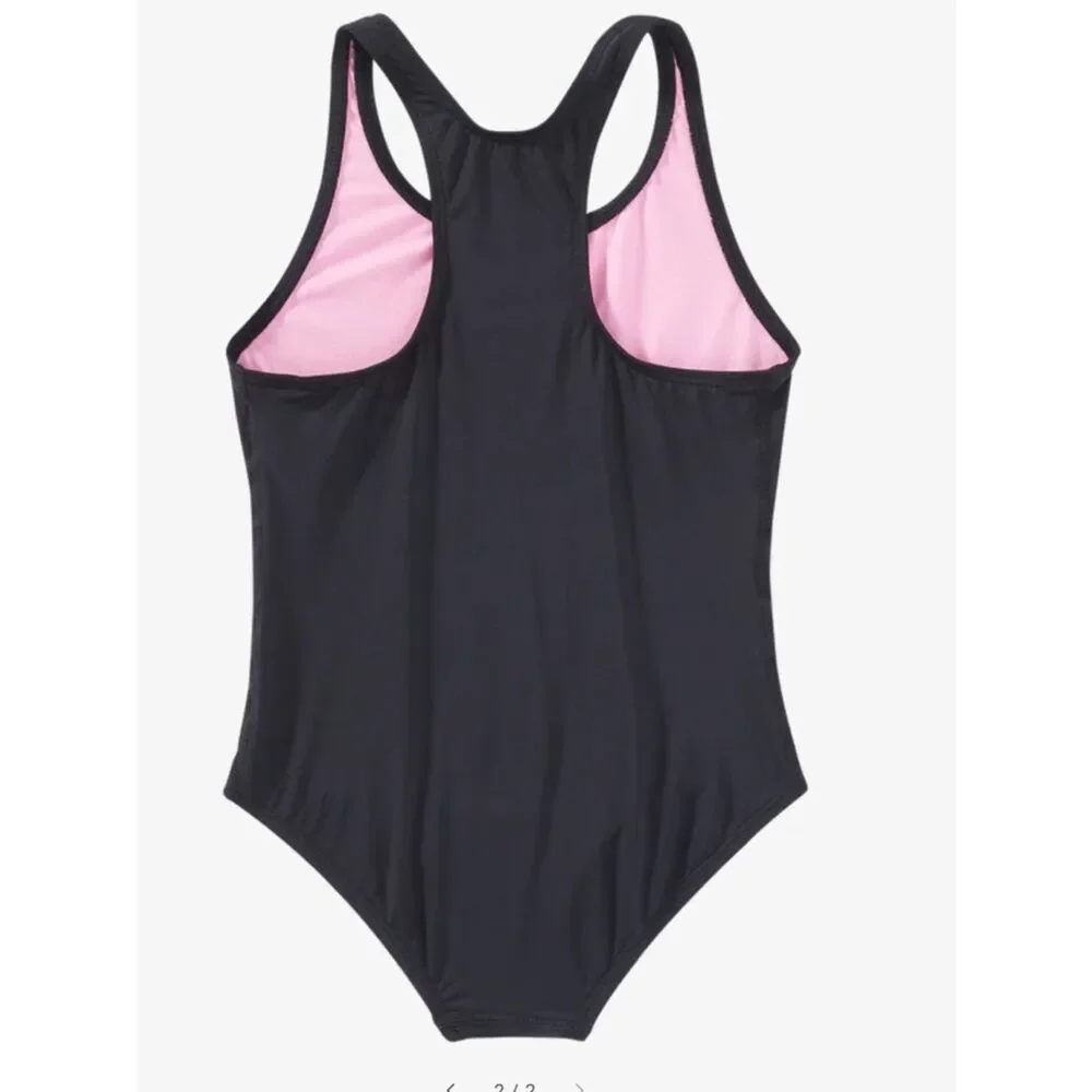 TYR Durafast Lite® Girl's Maxfit Swimsuit - Ella, Black/Pink, Size 10-12, NWT
